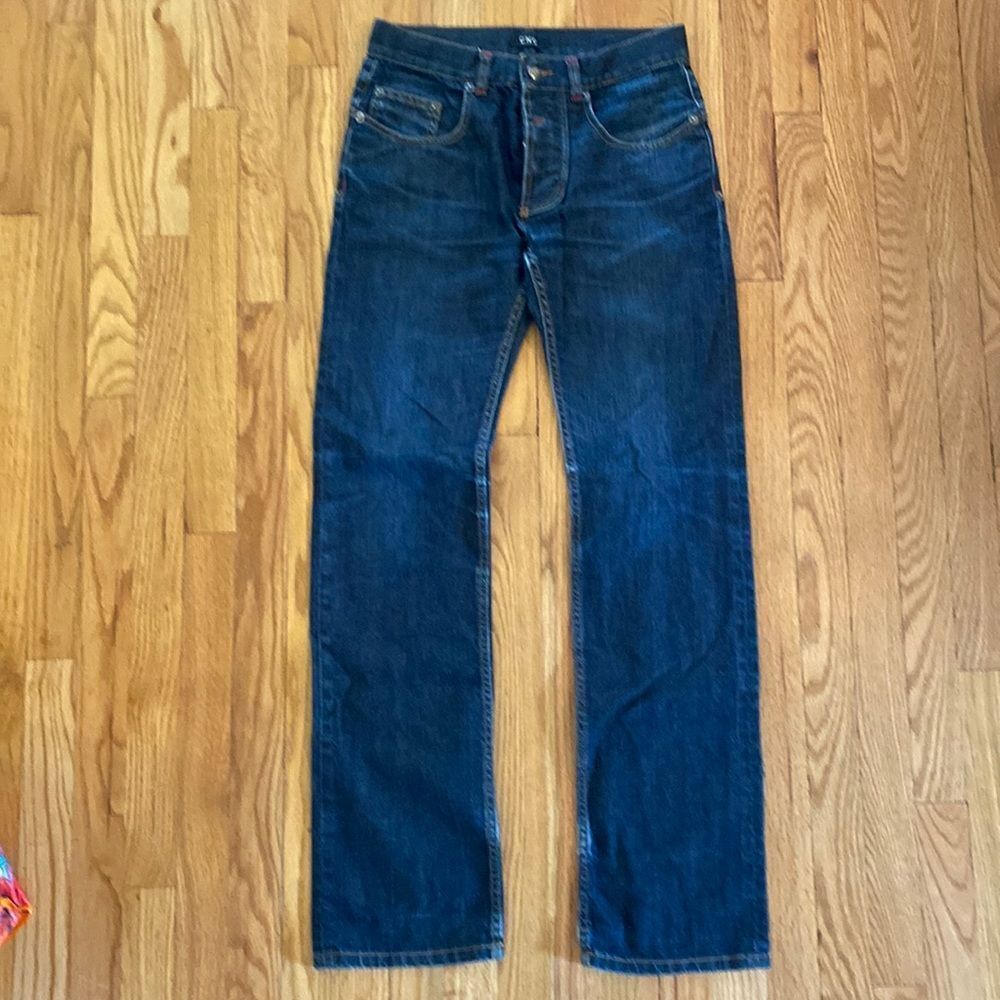 CNC Costume National Jeans 29 bootcut 32” inseam 9” rise button fly great cond